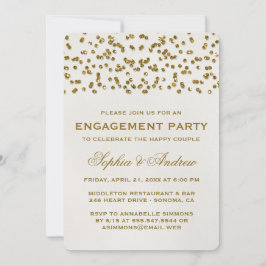 Gold Glamour Glitzer Confetti Engagement Party Einladung