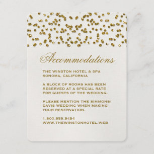 Gold Glamour Glitzer Confetti Hochzeitsteckkarte Begleitkarte