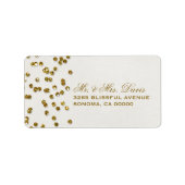Gold Glamour Glitzer Confetti Labels Adressaufkleber (Vorne)