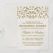 Gold Glamour Glitzer Confetti Probe Dinner Einladung (Vorne/Hinten)