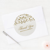 Gold Glamour Glitzer Confetti Vielen Dank Sticker (Umschlag)
