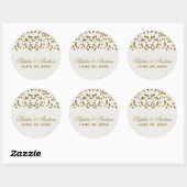 Gold Glamour Glitzer Confetti Wedding Sticker (Blatt)