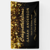 Gold Glamour Glitzer Glitzern Graduation Party Banner (Vertikal)