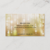 Gold Glamour Glühlichter Orbs Sparkone Visitenkarte (Rückseite)