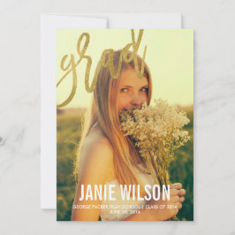 Gold Glamour Moderne Abschluss Ankündigung