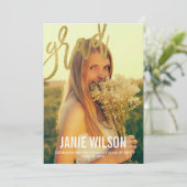 Gold Glamour Moderne Abschluss Ankündigung (Stehend Vorderseite)