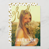 Gold Glamour Moderne Abschluss Ankündigung (Vorne/Hinten)