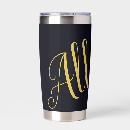 Gold Glamour personalisiert Thermobecher (Vorderseite)
