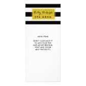 Gold Glamour Schwarz-weiß Stripes Salon Menü (Vorne)