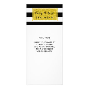 Gold Glamour Schwarz-weiß Stripes Salon Menü