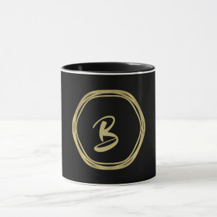 Gold Glamour und schwarze Ringe (jeder Farbe) Mode Tasse