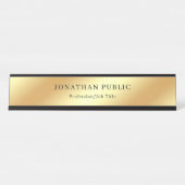 Gold Glamour Vorlage Modernes elegantes Design Schreibtischnamensplakette (Vorderseite )