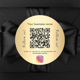 Gold glamouröse Business qr Codeinstagramm Runder Aufkleber