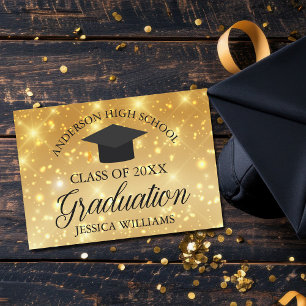 Gold Glanz Abschluss Chic Benutzerdefinierte Schul Ankündigung