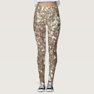 Gold Glanz Bequem Gemütlich Trendig Workout Chic Leggings