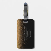 Gold Glanz Funkeln Elegante Luxus Textur Gepäckanhänger (Rückseite vertikal)