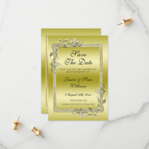 Gold Glanz & Glitter 50. goldene Hochzeit Jubiläum Save The Date