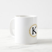 Gold Glanz Monogramm Kaffeetasse (Vorderseite Links)