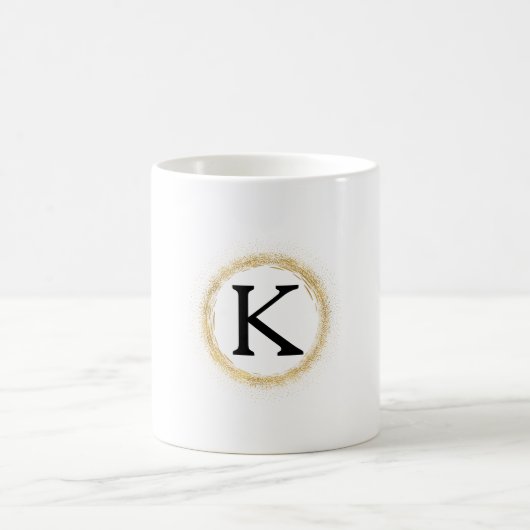 Gold Glanz Monogramm Kaffeetasse (Mittel)