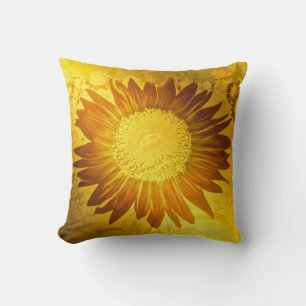 Gold, glänzend, modern, im Stil, farbig, Sonnenblu Kissen