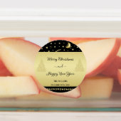 Gold glänzende Weihnachtssterne, Pfoten auf Gold u Etiketten (Befestigt)