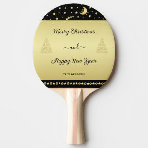 Gold glänzende Weihnachtssterne, Pfoten auf Gold u Tischtennis Schläger