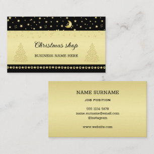 Gold glänzende Weihnachtssterne, Pfoten auf Gold u Visitenkarte
