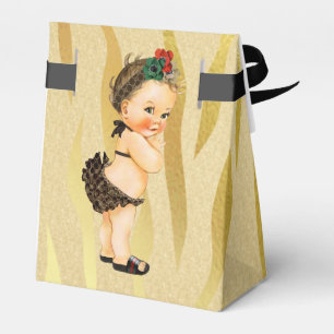 Gold glänzende Zebradruck-Vintage-Baby-Geschenkbox Geschenkschachtel