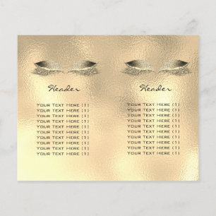 Gold Glas Glitter Make-up Wimpern Preise Prospekt Flyer