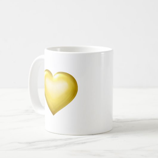 Gold Glass Heart Kaffeetasse (Vorderseite Links)
