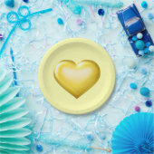 Gold Glass Heart Pappteller (Party)