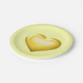 Gold Glass Heart Pappteller (Schrägansicht)