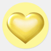 Gold Glass Heart Runder Aufkleber (Vorderseite)