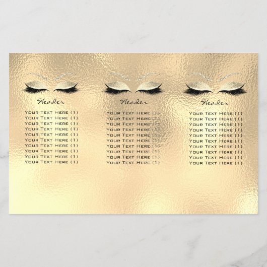 Gold Glass Makeup Eyes Lashes DL 3 Packungsbeilage Flyer (Hinten)