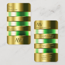 Gold Glass Tank Optics Grüne Flüssigkeiten mit Ini Visitenkarte