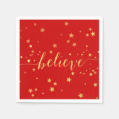 Gold Glaube Handwriting 4 | Urlaubspapier Napkins Serviette (Vorderseite)