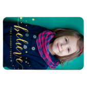 Gold Glaube Handwriting | Holiday Full Foto Magnet (Horizontal)