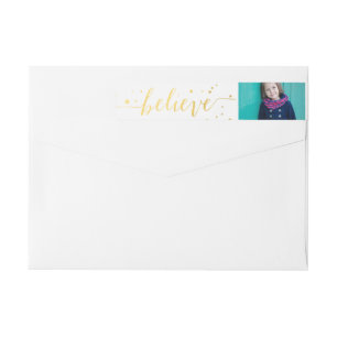 Gold glauben Handschrifts-Foto-Rücksendeadresse