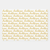 Gold glauben, Schneeflocken Polka macht Weihnachte Geschenkpapier Set (Vorderseite)