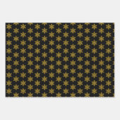 Gold glauben, Schneeflocken Polka Punkte schwarze Geschenkpapier Set (Vorderseite 3)