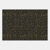 Gold glauben, Schneeflocken Polka Punkte schwarze Geschenkpapier Set (Vorderseite 2)