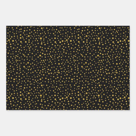 Gold glauben, Schneeflocken Polka Punkte schwarze Geschenkpapier Set (Vorderseite 2)