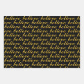 Gold glauben, Schneeflocken Polka Punkte schwarze Geschenkpapier Set (Vorderseite)