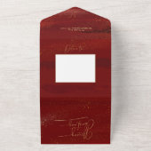 Gold glaubt Kalligrafie, Glitzern Foto - Red BG All In One Einladung (Außenbereich)