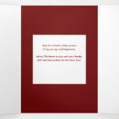 Gold glaubt Kalligrafie, Glitzern Foto - Red BG Dreifach Gefaltete Karte (Innenseite Mitte)