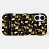 Gold Glimmer Bokeh Sparkle Leuchten mit Namen Case-Mate iPhone Hülle (Rückseite (Horizontal))