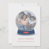 Gold Glimmer Snow Globe Holiday Card Ankündigung (Vorderseite)