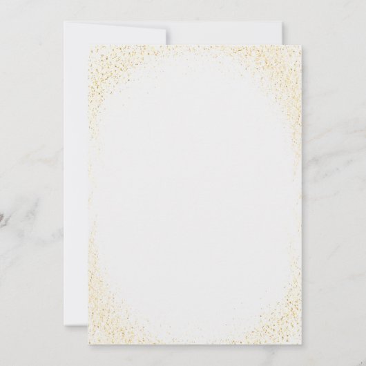 Gold Glimmer Snow Globe Holiday Card Ankündigung (Rückseite)