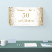 Gold Gliter 50th Birthday Banner (Messe)
