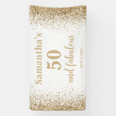 Gold Gliter 50th Birthday Banner (Vertikal)
